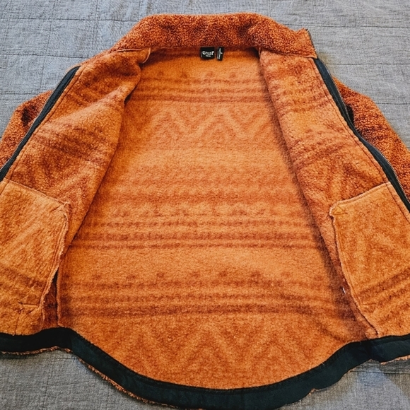 Cruel | Copper Teddy Fleece Full Zip Jacket Rust / Burnt Orange - Picture 9 of 10